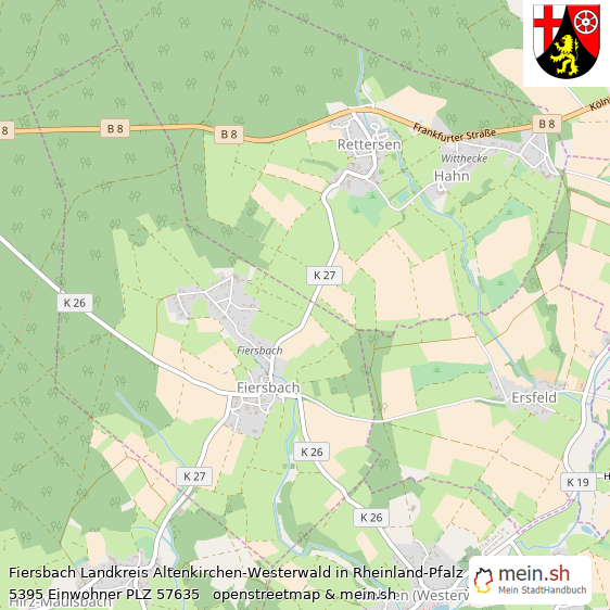 Fiersbach Landkreis Altenkirchen-Westerwald Lageplan © Openstreetmap Contributors Fiersbach Kleines Dorf Lageplan