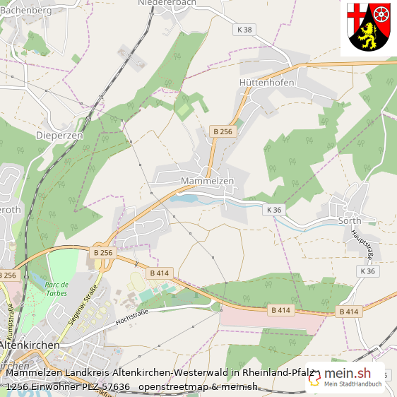 Mammelzen Landkreis Altenkirchen-Westerwald Lageplan © Openstreetmap Contributors Mammelzen Großes Dorf Lageplan