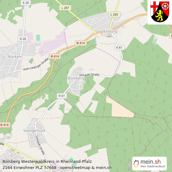 Bölsberg Westerwaldkreis Lageplan © Openstreetmap Contributors Bölsberg Kleines Dorf Lageplan