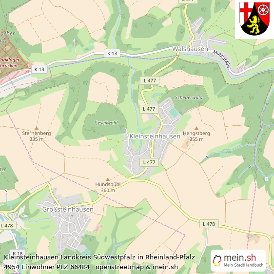 Kleinsteinhausen Dorf Lageplan