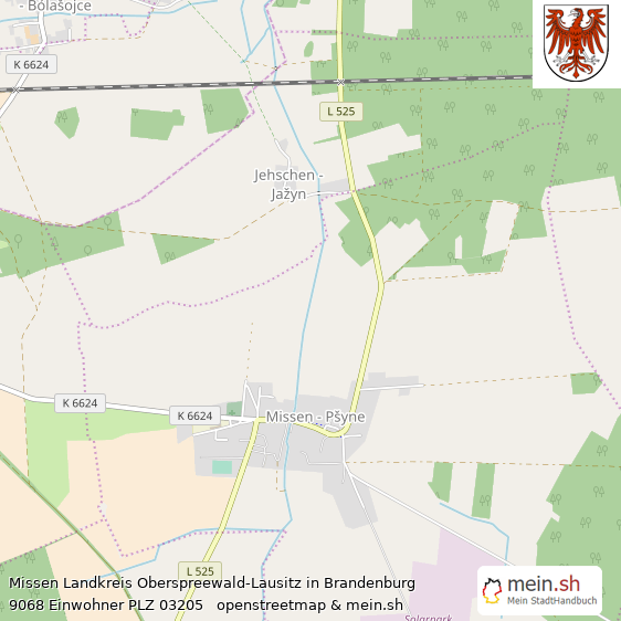 Missen Landkreis Oberspreewald-Lausitz Lageplan © Openstreetmap Contributors Missen Lageplan