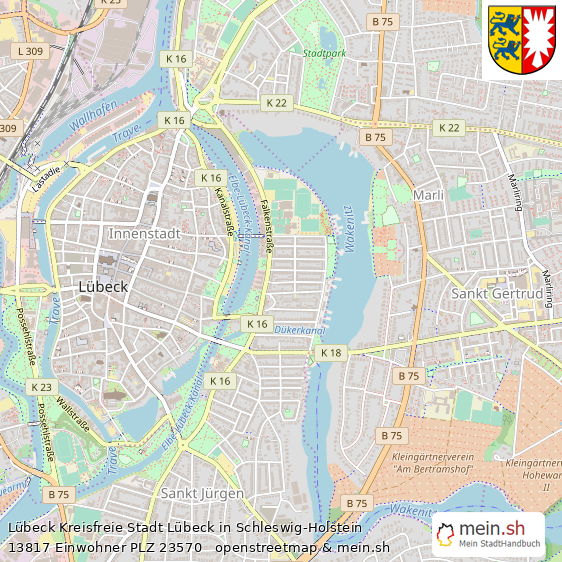 L?beck Kreisfreie Stadt L?beck Lageplan © Openstreetmap Contributors L?beck Kleine Gro?stadt Lageplan