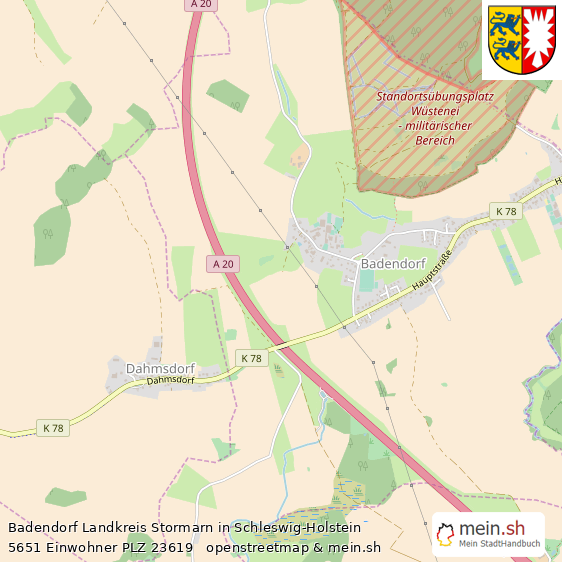 Badendorf Dorf Lageplan