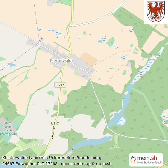 Klosterwalde Landkreis Uckermark Lageplan © Openstreetmap Contributors Klosterwalde Lageplan