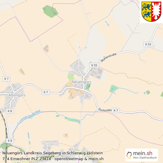 Neuengrs Dorf Lageplan
