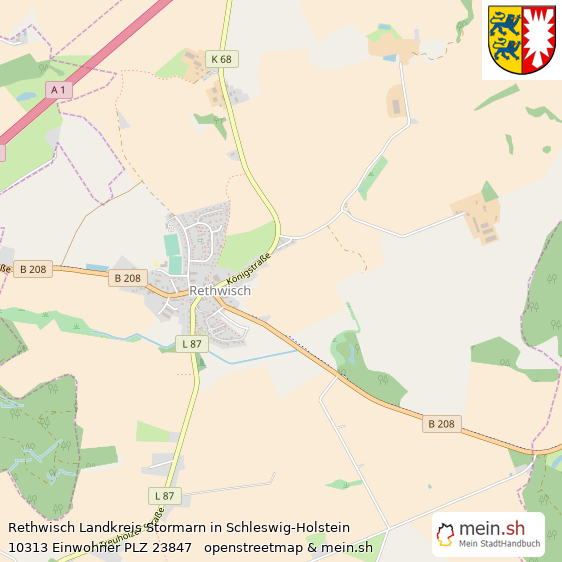 Rethwisch Landkreis Stormarn Lageplan © Openstreetmap Contributors Rethwisch Dorf Lageplan