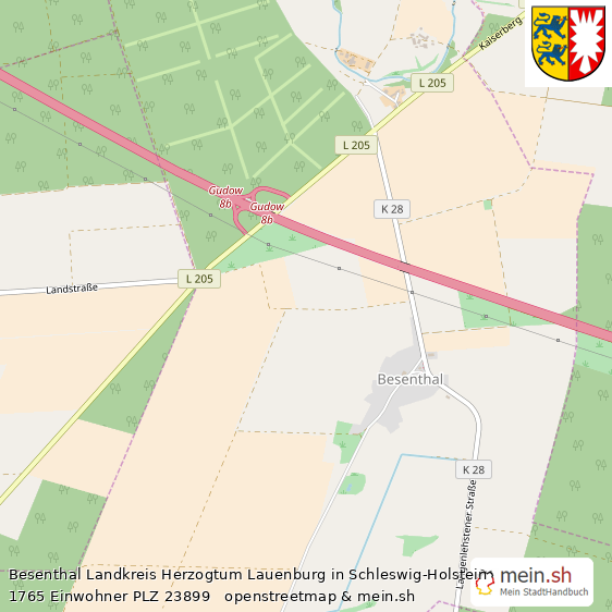 Besenthal Kleines Dorf Lageplan