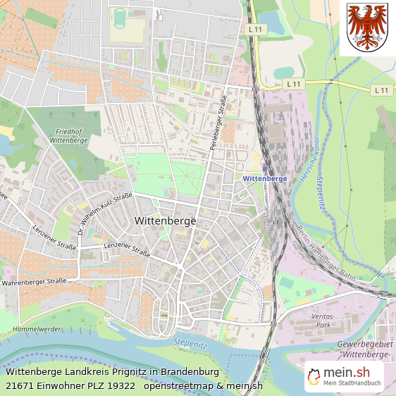 Wittenberge Kleinstadt Lageplan
