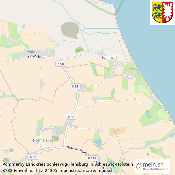 Pommerby Kleines Dorf Lageplan