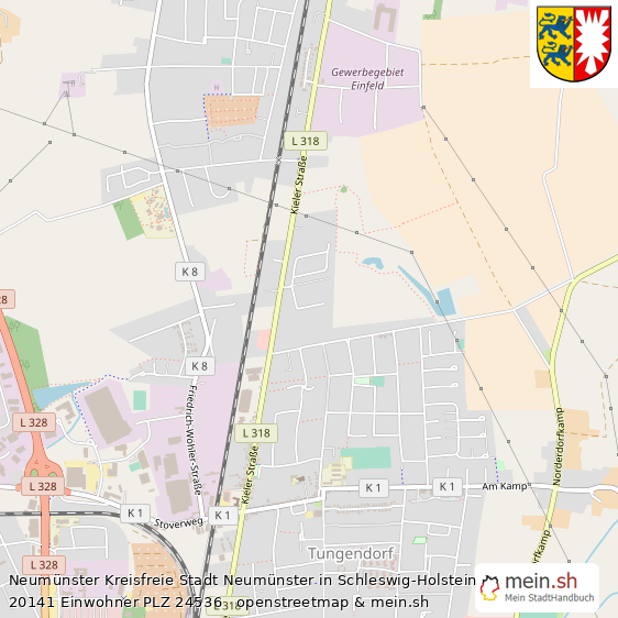 Neum?nster Mittelstadt Lageplan