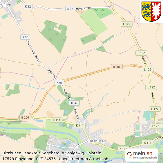 Hitzhusen Landkreis Segeberg Lageplan © Openstreetmap Contributors Hitzhusen Großes Dorf Lageplan