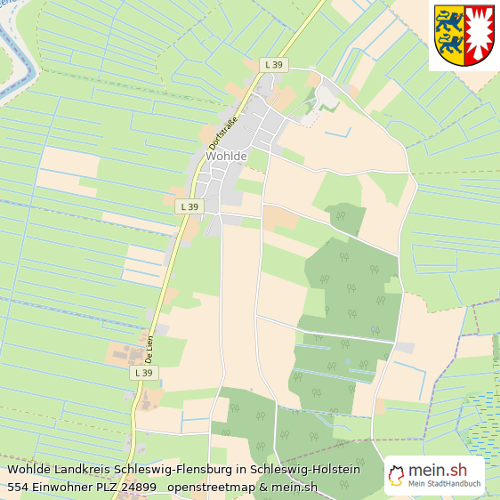 Wohlde Landkreis Schleswig-Flensburg Lageplan © Openstreetmap Contributors Wohlde Kleines Dorf Lageplan