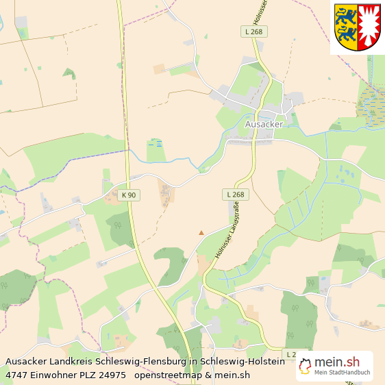 Ausacker Landkreis Schleswig-Flensburg Lageplan © Openstreetmap Contributors Ausacker Kleines Dorf Lageplan