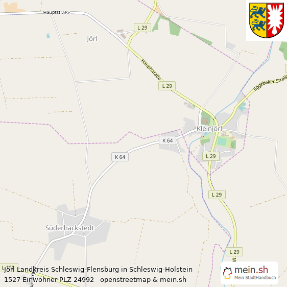 Jörl Landkreis Schleswig-Flensburg Lageplan © Openstreetmap Contributors Jörl Dorf Lageplan