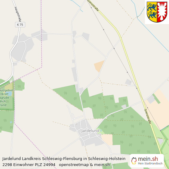 Jardelund Kleines Dorf Lageplan