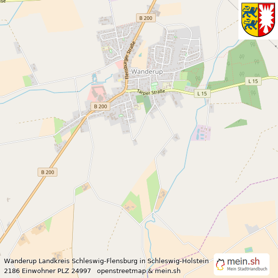 Wanderup Landkreis Schleswig-Flensburg Lageplan © Openstreetmap Contributors Wanderup Landstadt Lageplan