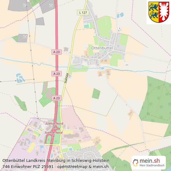 Ottenbüttel Landkreis Steinburg Lageplan © Openstreetmap Contributors Ottenbüttel Dorf Lageplan
