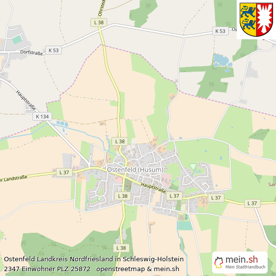 Ostenfeld Landkreis Nordfriesland Lageplan © Openstreetmap Contributors Ostenfeld Lageplan