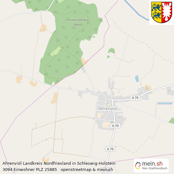 Ahrenviöl Landkreis Nordfriesland Lageplan © Openstreetmap Contributors Ahrenviöl Kleines Dorf Lageplan