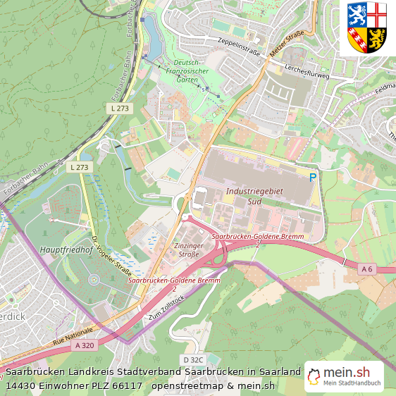 Saarbr?cken Kleine Gro?stadt Lageplan