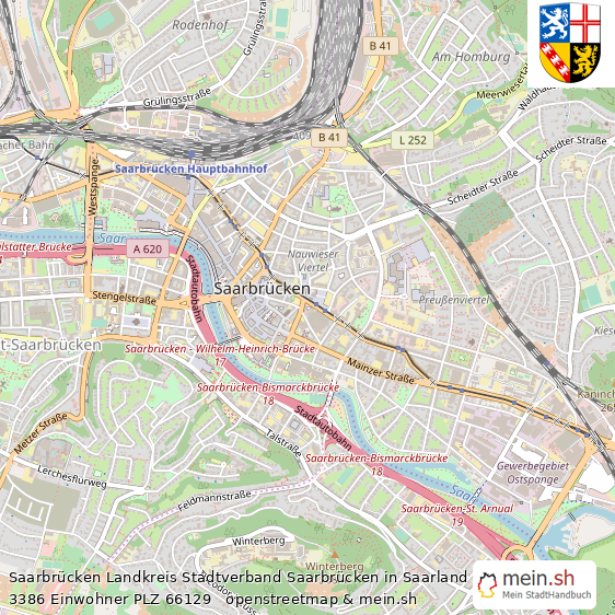 Saarbr?cken Kleine Gro?stadt Lageplan