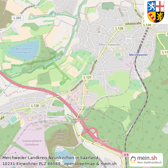 Merchweiler Kleinstadt Lageplan