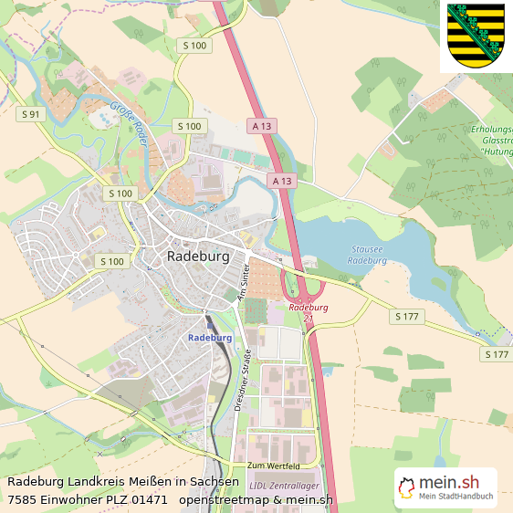 Radeburg Groe Landstadt Lageplan