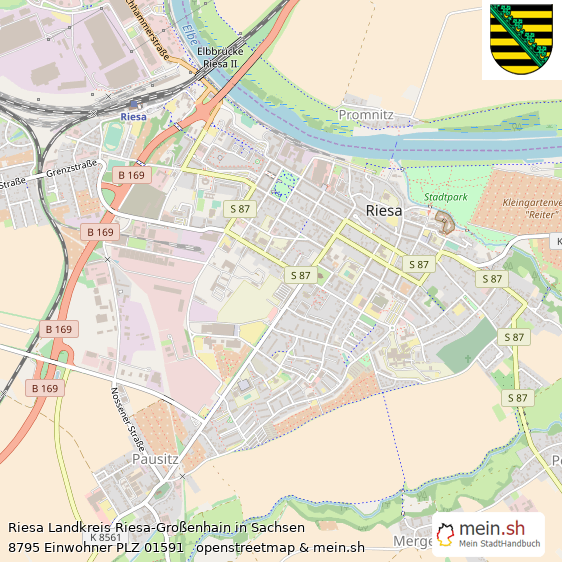 Riesa Landkreis Riesa-Großenhain Lageplan © Openstreetmap Contributors Riesa Kleine Mittelstadt Lageplan