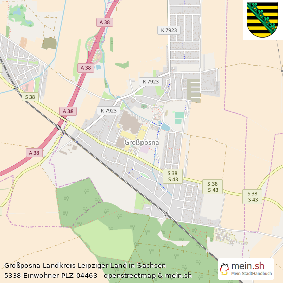 Gro?p?sna Landkreis Leipziger Land Lageplan © Openstreetmap Contributors Gro?p?sna Gro?e Landstadt Lageplan