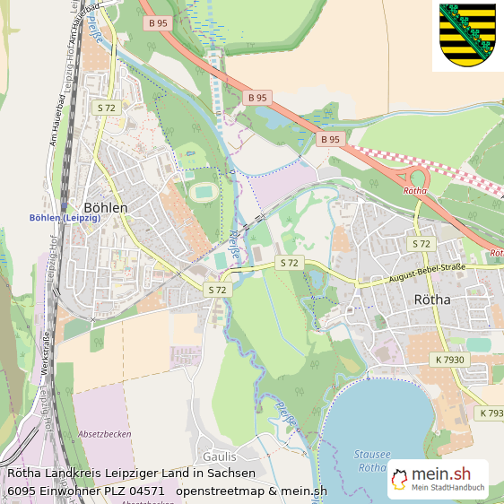 Rötha Landkreis Leipziger Land Lageplan © Openstreetmap Contributors Rötha Landstadt Lageplan