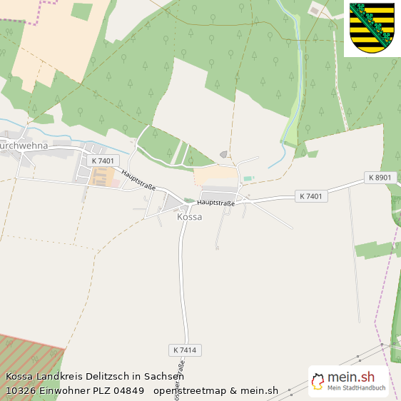 Kossa Landkreis Delitzsch Lageplan © Openstreetmap Contributors Kossa  Lageplan