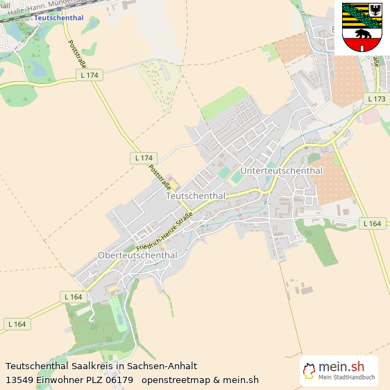 Teutschenthal Saalkreis Lageplan © Openstreetmap Contributors Teutschenthal Kleinstadt Lageplan
