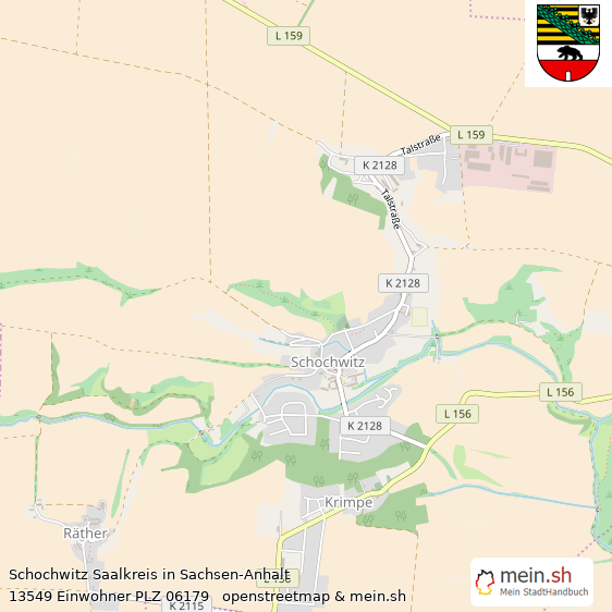 Schochwitz Saalkreis Lageplan © Openstreetmap Contributors Schochwitz Lageplan