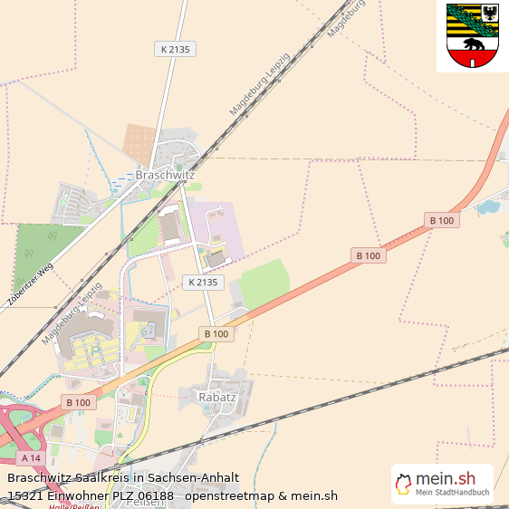 Braschwitz Saalkreis Lageplan © Openstreetmap Contributors Braschwitz Lageplan