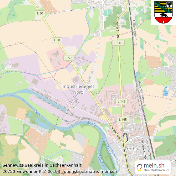 Sennewitz Saalkreis Lageplan © Openstreetmap Contributors Sennewitz Lageplan