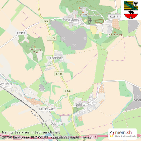 Nehlitz Saalkreis Lageplan © Openstreetmap Contributors Nehlitz Lageplan