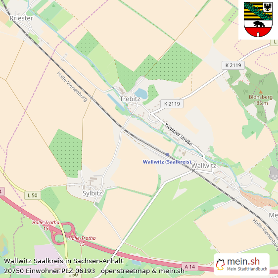 Wallwitz Saalkreis Lageplan © Openstreetmap Contributors Wallwitz Lageplan