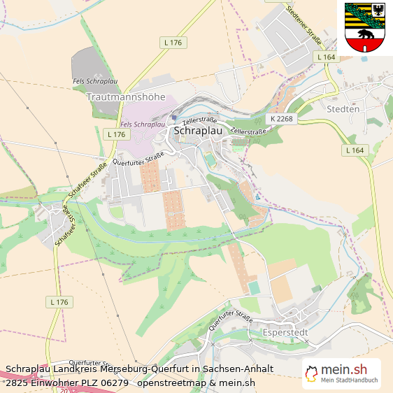 Schraplau Landkreis Merseburg-Querfurt Lageplan © Openstreetmap Contributors Schraplau Großes Dorf Lageplan