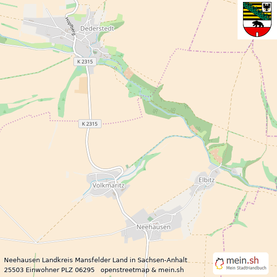 Neehausen Landkreis Mansfelder Land Lageplan © Openstreetmap Contributors Neehausen Lageplan