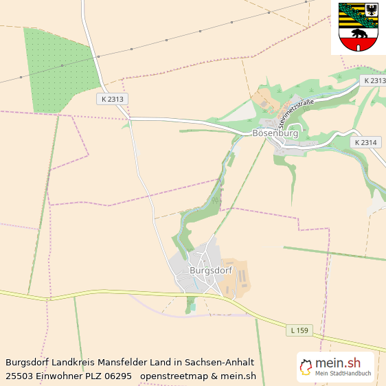 Burgsdorf Landkreis Mansfelder Land Lageplan © Openstreetmap Contributors Burgsdorf Lageplan