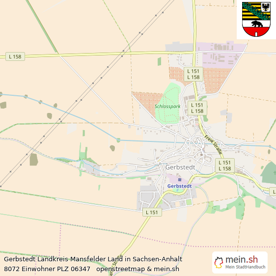 Gerbstedt Landkreis Mansfelder Land Lageplan © Openstreetmap Contributors Gerbstedt Große Landstadt Lageplan