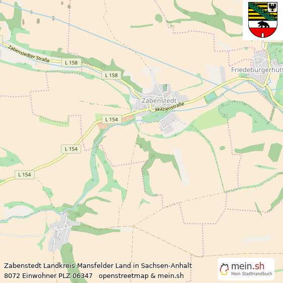 Zabenstedt Landkreis Mansfelder Land Lageplan © Openstreetmap Contributors Zabenstedt Lageplan