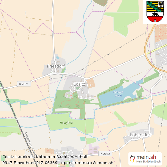 C?sitz Landkreis K?then Lageplan © Openstreetmap Contributors C?sitz  Lageplan