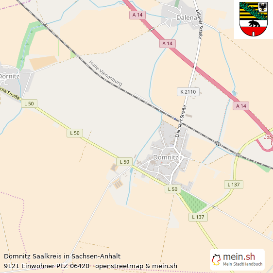 Domnitz Saalkreis Lageplan © Openstreetmap Contributors Domnitz Lageplan