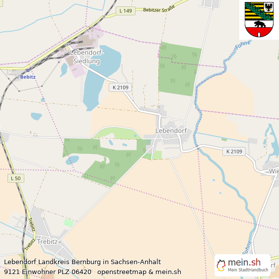 Lebendorf Landkreis Bernburg Lageplan © Openstreetmap Contributors Lebendorf Lageplan