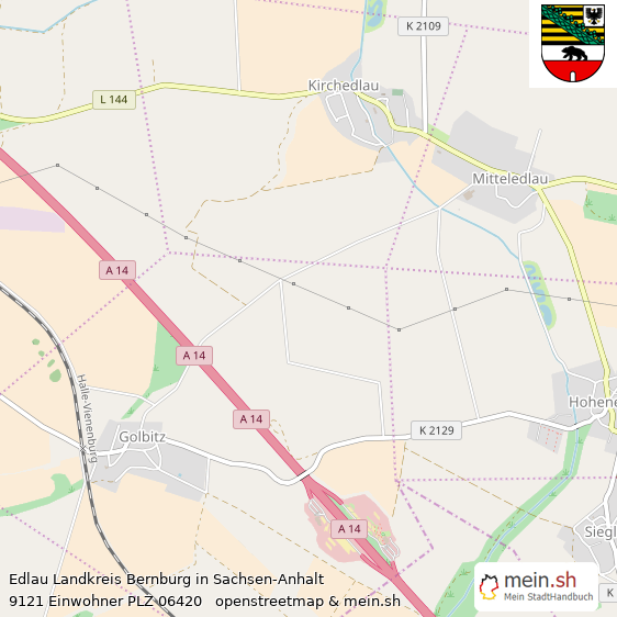 Edlau Landkreis Bernburg Lageplan © Openstreetmap Contributors Edlau Lageplan