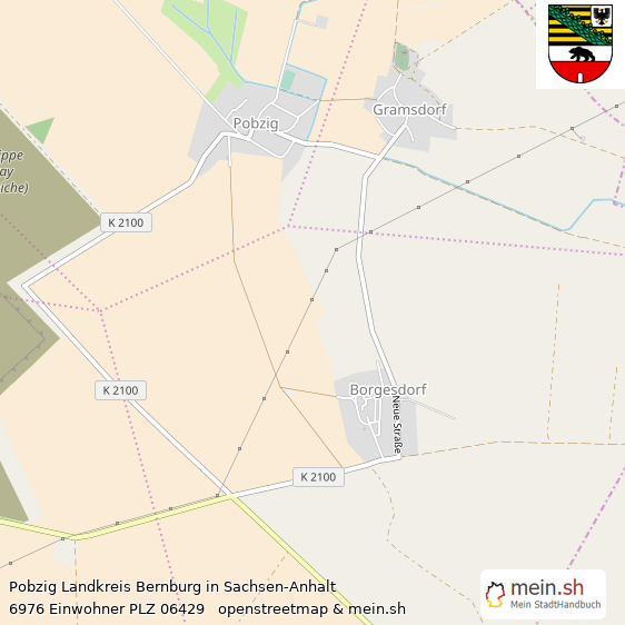 Pobzig Landkreis Bernburg Lageplan © Openstreetmap Contributors Pobzig Lageplan