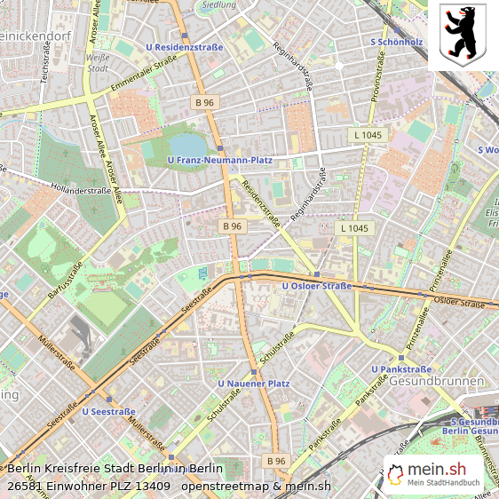 Berlin Kreisfreie Stadt Berlin Lageplan © Openstreetmap Contributors Berlin Metropole Lageplan