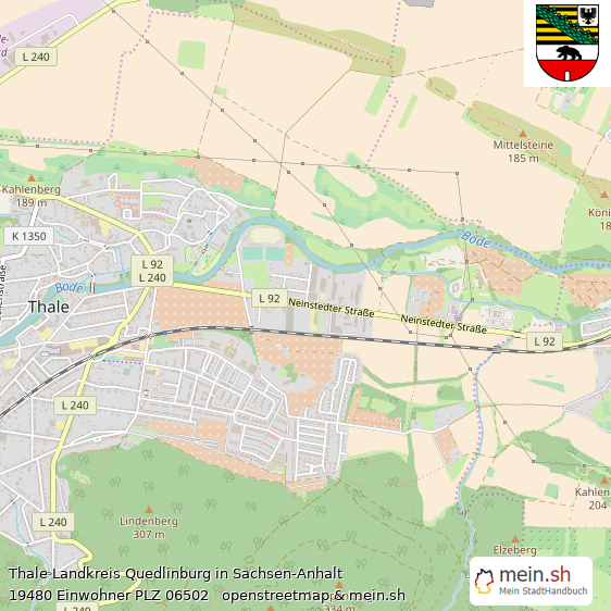 Thale Landkreis Quedlinburg Lageplan © Openstreetmap Contributors Thale Kleinstadt Lageplan