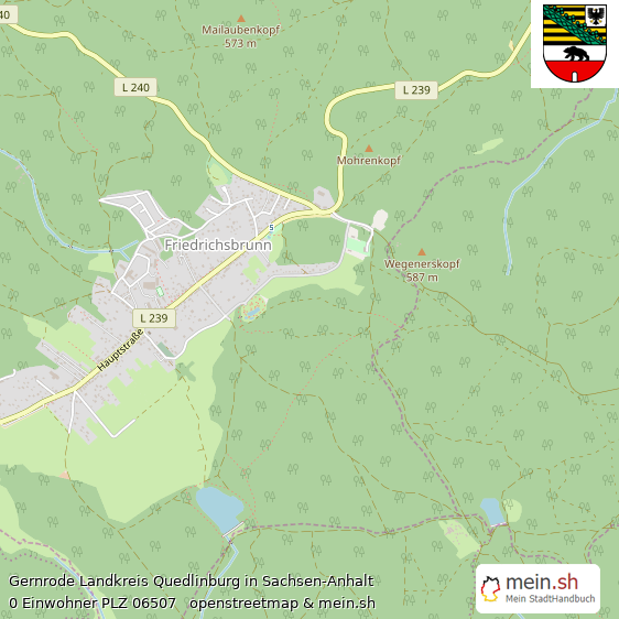 Gernrode Landkreis Quedlinburg Lageplan © Openstreetmap Contributors Gernrode Großes Dorf Lageplan